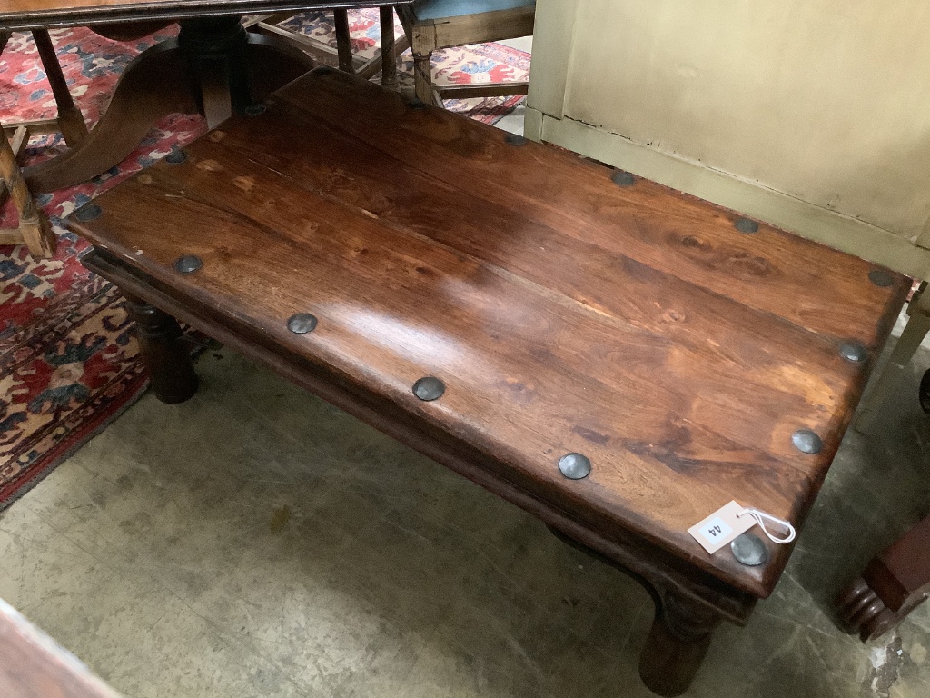 A Indonesian rectangular hardwood coffee table, width 110cm, depth 82cm, height 40cm
